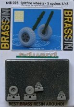 BRASSIN 1/48 Spitfire wheels  5 spoke (EDU)