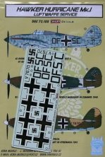 1/72 Decals Hawker Hurricane Mk.I Luftwaffe serv.