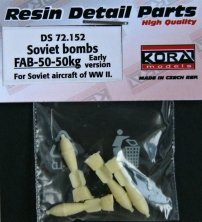 1/72 Soviet bombs WWII AO-50-50kg (early)  4 pcs.