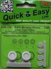 1/48 P-51D Mustang Wheels Cross Tread Pattern