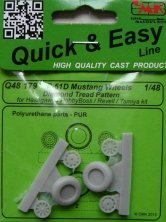1/48 P-51D Mustang Wheels Diamond Tread Pattern