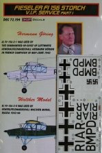 1/72 Decals Fi-156 Storch VIP service  Part I.