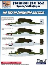 1/72 Decals He 162 in Luftwaffe Service  Part 3