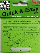 1/72 P-40E  Exhausts (ACAD/AIRF/HAS/HOBBYB)