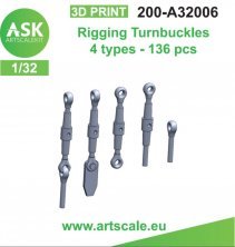 Art Scale Rigging Turnbuckles 1/32 4 Types 136 pcs Art Scale Rigging Turnbuckles 1/32 4 Types 136 pcs