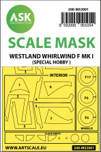 1/32 Westland Whirlwind Mk.I Kabuki wheels and canopy masks