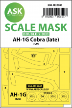 1/32 Bell AH-1G Cobra wheel and canopy masks