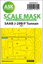 1/32 Saab J-29B/J-29F wheel and canopy masks