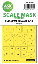 1/32 Curtiss P-40M Warhawk canopy masks express masks