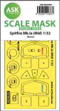 1/32 Spitfire Mk.Ia wheel and canopy frame mask double-sided