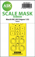 1/32 Macchi MC.202 Folgore one-sided express mask for Italeri