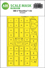 1/32 Douglas SBD-3 Dauntless paint masks for Trumpeter