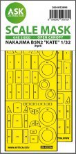 1/32 Nakajima B5N2 Kate open canopy paint mask for HPH
