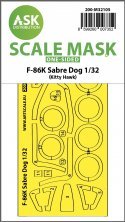 1/32 North-American F-86K Sabre Dog wheels and canopy mask