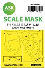 1/48 McDonnell F-15I Raam Eagle wheels and canopy masks