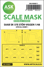 1/48 Saab SK-37E Stor-Viggen wheels and canopy masks