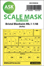 1/48 Bristol Blenheim Mk.I wheels and canopy masks