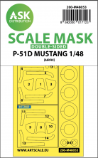 1/48 North-American P-51D Mustang wheels and canopy masks