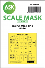 1/48 Supermarine Walrus Mk.I one-sided masks for clear parts