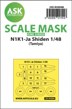 1/48 Kawanishi N1K1-Ja Shiden wheels and canopy frame paint mask