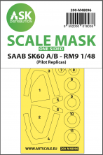1/48 Saab SK60A/B RM9 wheels and canopy paint mask outside only