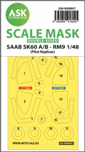 1/48 Saab SK60A/B RM9 wheels and canopy frame paint masks