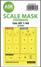 1/48 Yakovlev Yak-9D canopy frame paint masks