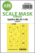 1/48 Supermarine Spitfire Mk.XII wheels and canopy paint mask
