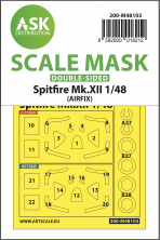 1/48 Spitfire Mk.XII wheels and canopy frame paint mask
