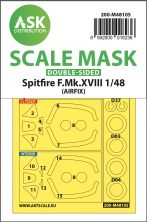 1/48 Spitfire F Mk.XVIII wheels and canopy frame paint mask