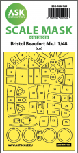 1/48 Bristol Beaufort Mk.I one-sided express fit mask for Icm