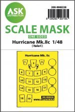 1/48 Hawker Hurricane Mk.IIc wheels and canopy frame paint mask