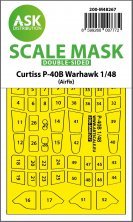 1/48 Curtiss P-40B Warhawk double-sided express mask for Airfix