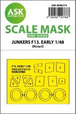 1/48 Junkers F 13 early production one-sided mask for Miniart