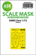 1/72 Mitsubishi A6M3 Zero wheels and canopy painting mask