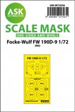 1/72 Focke-Wulf Fw 190D-9 wheels and canopy painting mask