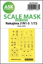 1/72 Nakajima J1N1-S wheels and canopy frame paint masks