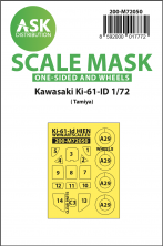 1/72 Kawasaki Ki-61-ID wheels and canopy frame paint masks