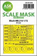 1/72 Bloch MB.210 external self-adhesive fit mask for Frrom