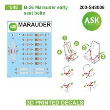 1/48 Martin B-26B Marauder seat belts decals
