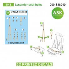 1/48 Westland Lysander Mk.I/Mk.III pilot seat belts
