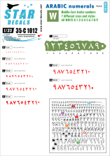 1/35 Arabic numerals #1. Generic WHITE numbers