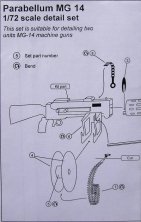 1/72 Parabellum MG 14  detail set for 2 guns