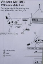 1/72 Vickers MkI MG  detail set for 2 guns