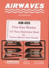 Fine razor saw blade Set No.2. 6 different blades