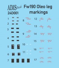1/24 Focke-Wulf Fw-190A-5/Fw-190A-6 Oleo leg stencils