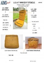 1/48 USAF seat stencils use lower pack stencils only on bombers