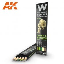 GREEN & BROWN: Shading & effects pencils set