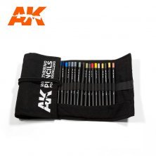 AK Interactive Weathering Pencils Full Range in cloth case