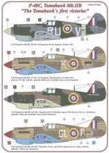 1/72 Decals P-40C, Tomahawk Mk.IIB (4x RAF, USAAF)